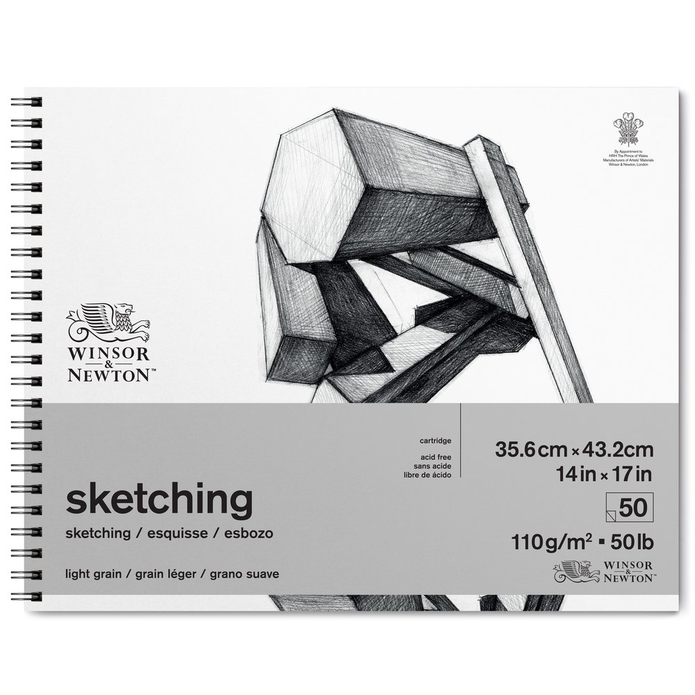 Winsor & Newton Papier Esquisse Bloc Spirale Extra Blanc 110g 35,6x43,2cm 50 Feuilles