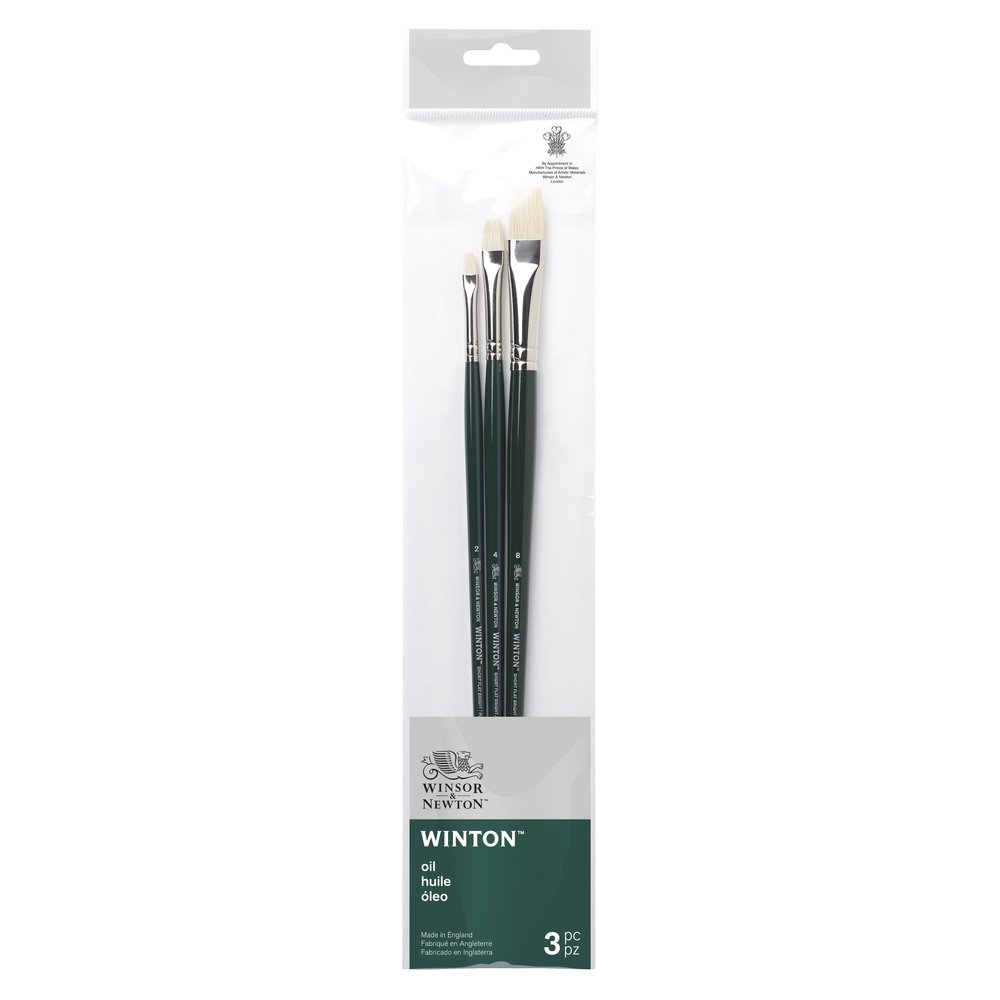 Winsor & Newton Winton Pinceau Manche Long Pack x3 V1