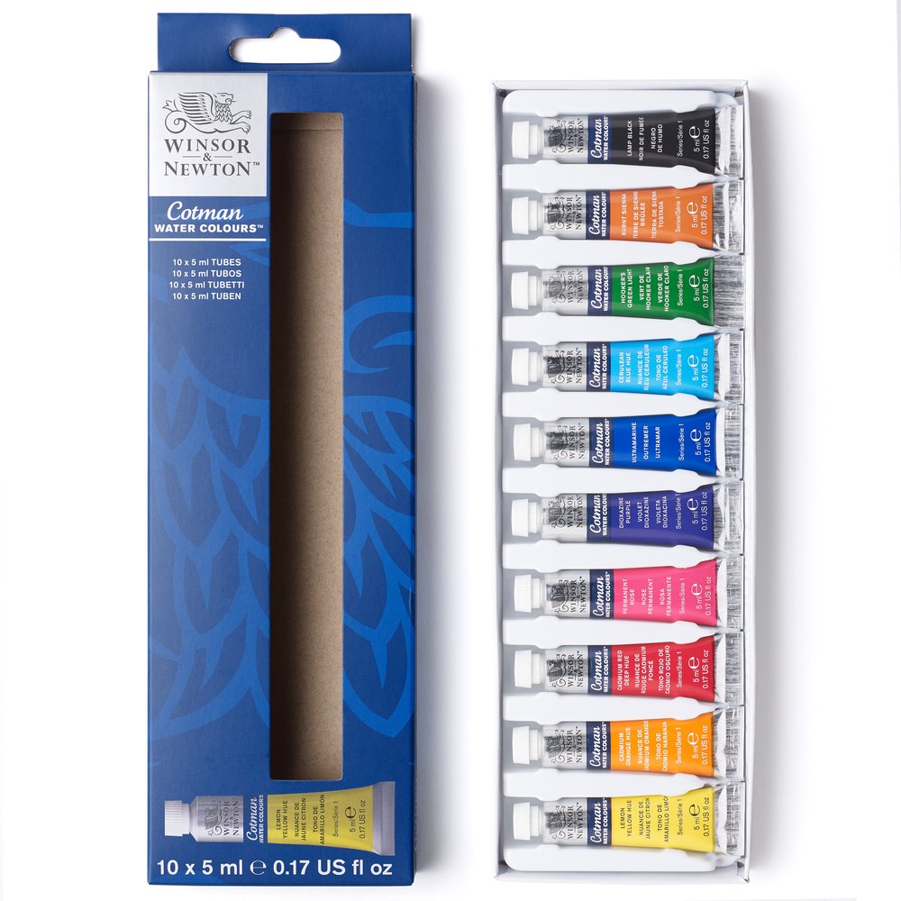 Winsor & Newton Cotman Watercolour 10x5ml Set D'Initiation