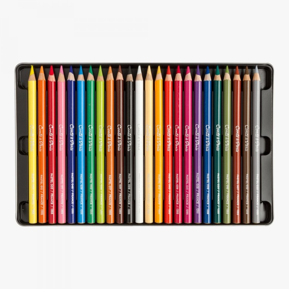 Conté à Paris Assortiment x24 Crayons Pastel Boite Metal