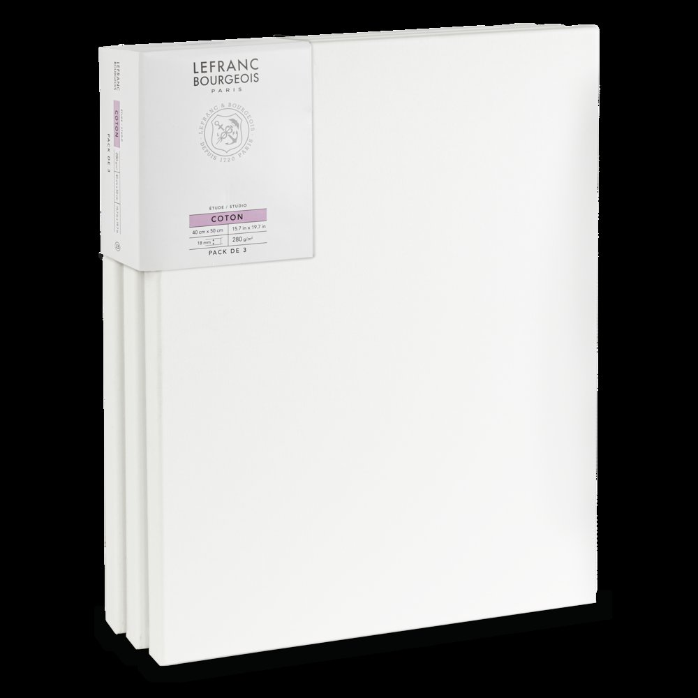 Lefranc Bourgeois Pack de 3 Toiles Etude/Studio 40x50cm