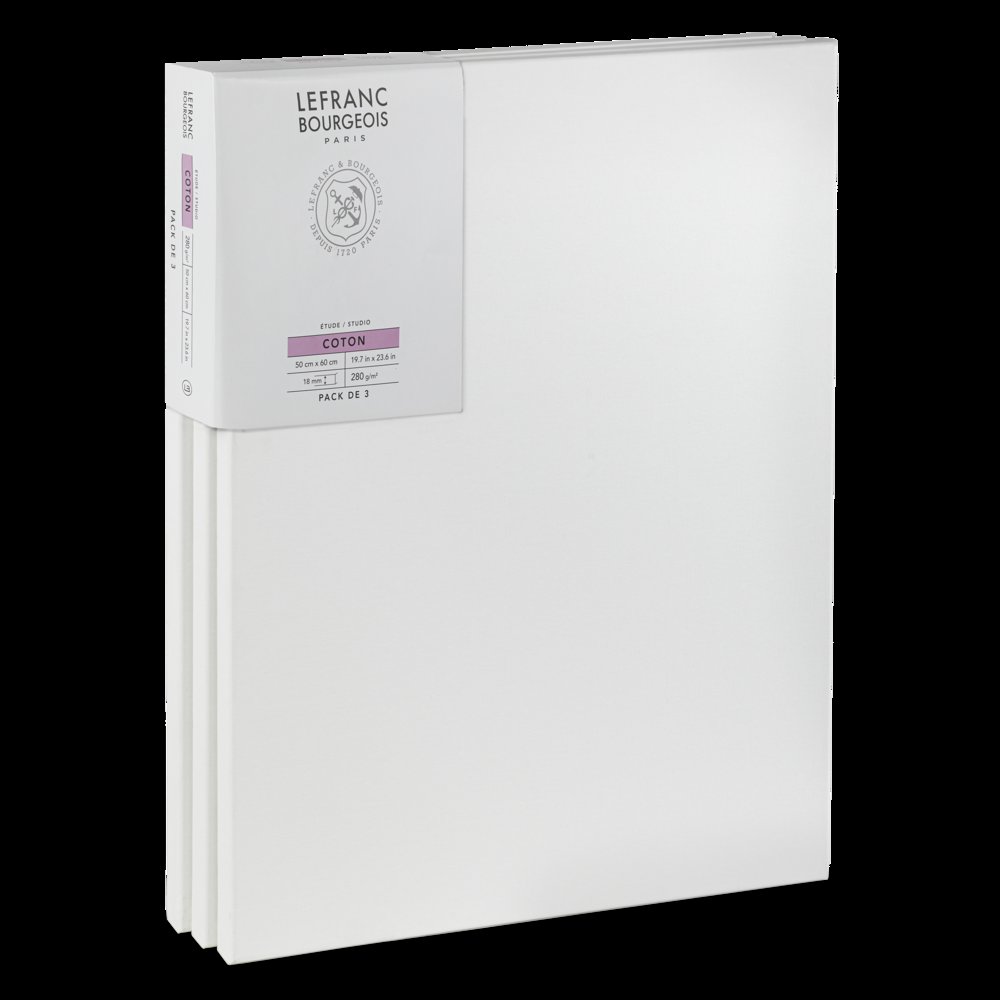 Lefranc Bourgeois Pack de 3 Toiles Etude/Studio 50x60cm