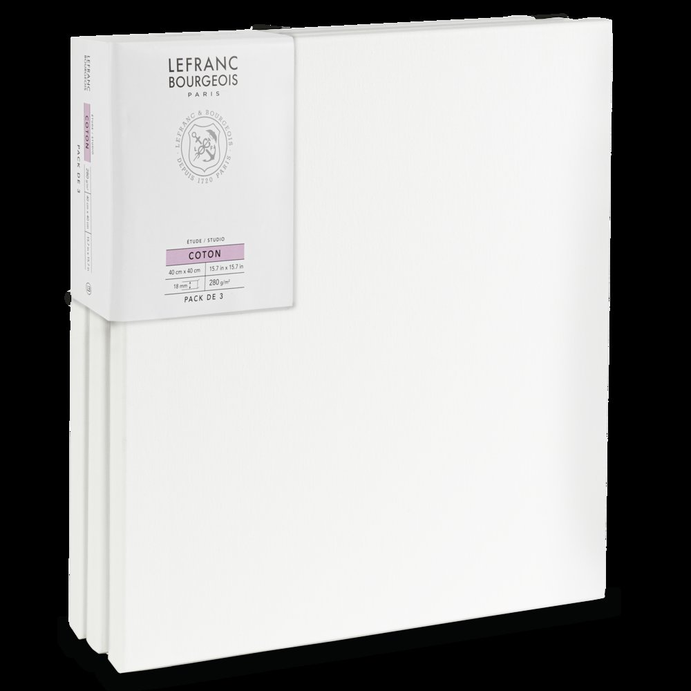 Lefranc Bourgeois Pack de 3 Toiles Etude/Studio 40x40cm