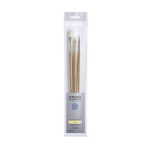 Lefranc Bourgeois Assortiment de Pinceaux pour Travail Précis en Soies de Porc (Rond N°2/ Bombé N°8/ Plat Court N°4)