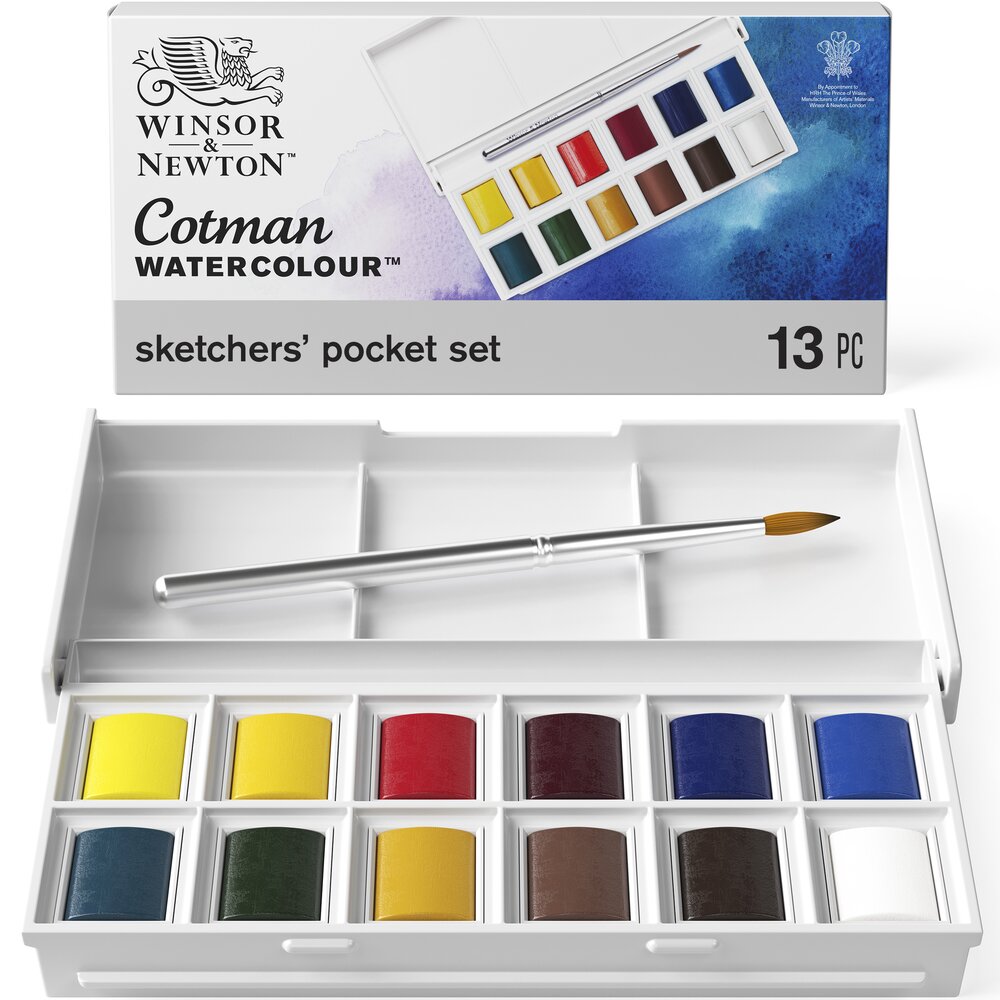Winsor & Newton Aquarelle Cotman Boite Plastique Sketcher 12x1/2g