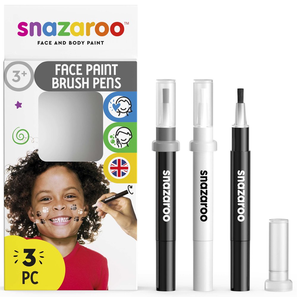 Snazaroo Stylos Pinceaux Noir Et Blanc Set Rdm - ROW