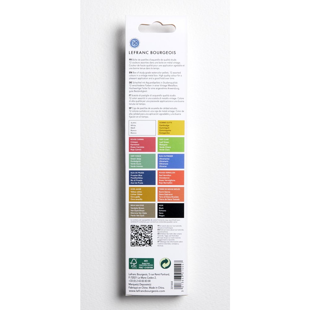 Lefranc Bourgeois Etude/Studio Aquarelle Set x12