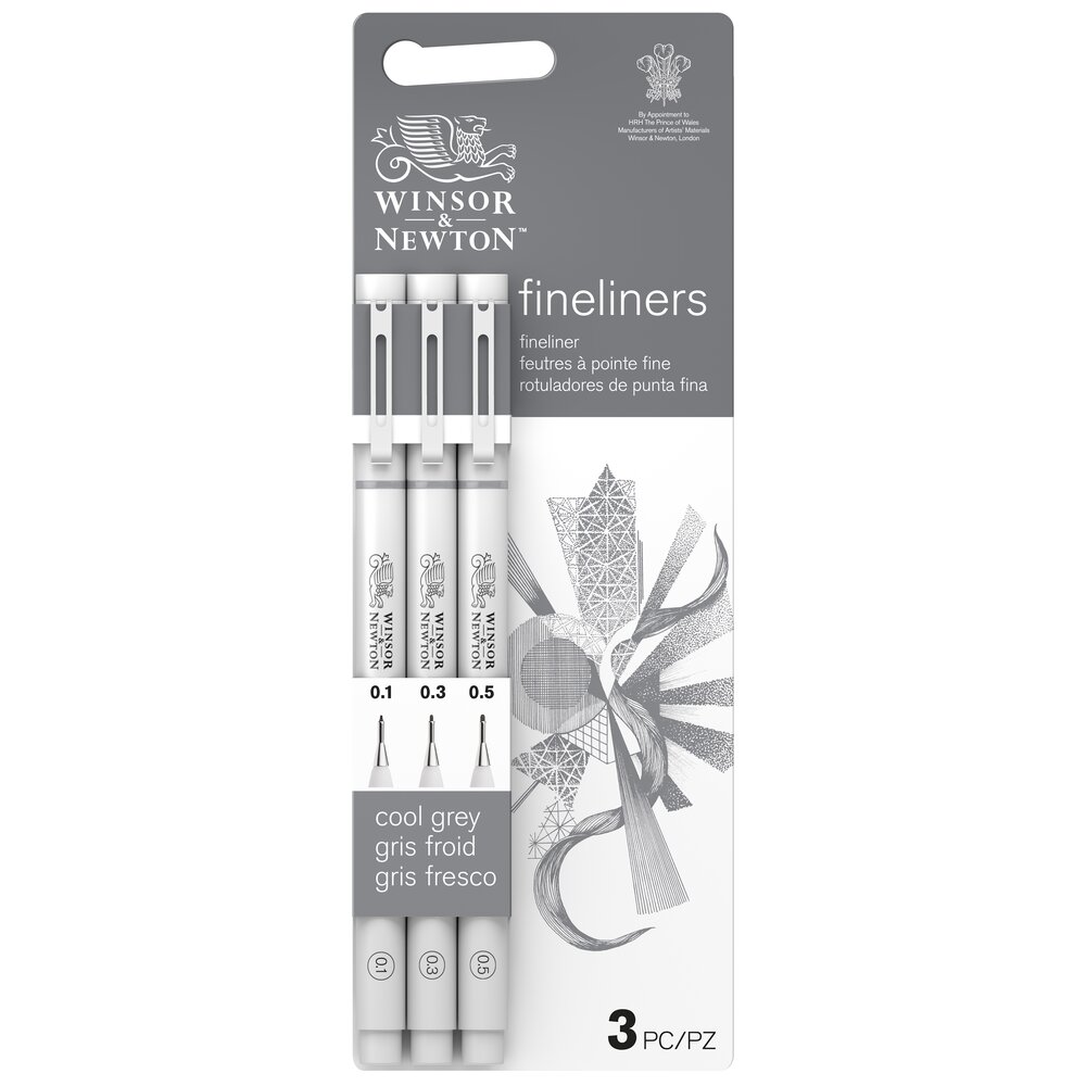 Winsor & Newton Fineliner Gris Set x3 Assortis