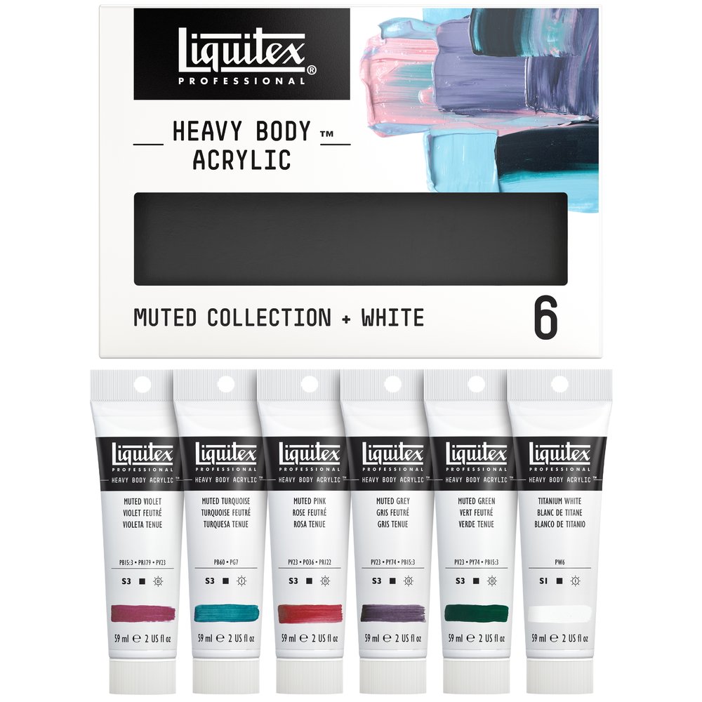 Liquitex Professional Heavy Body Set Collection Couleurs Feutrées + Blanc