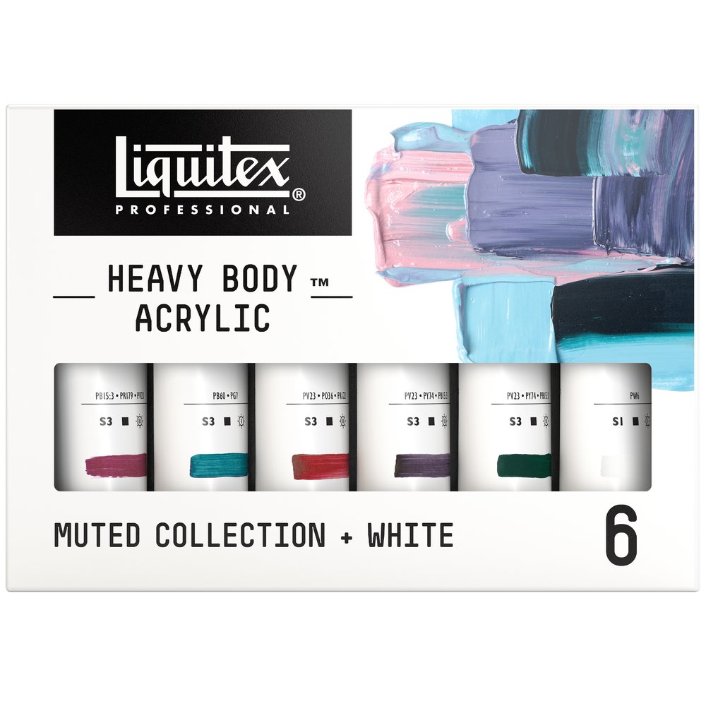 Liquitex Professional Heavy Body Set Collection Couleurs Feutrées + Blanc