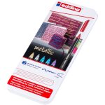 edding 1200 Feutre de coloriage métallique boîte métallique de 6 assorti