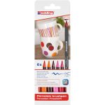 edding 4200 Feutre pointe pinceau pour porcelaine étui de 6 assorti, chaud