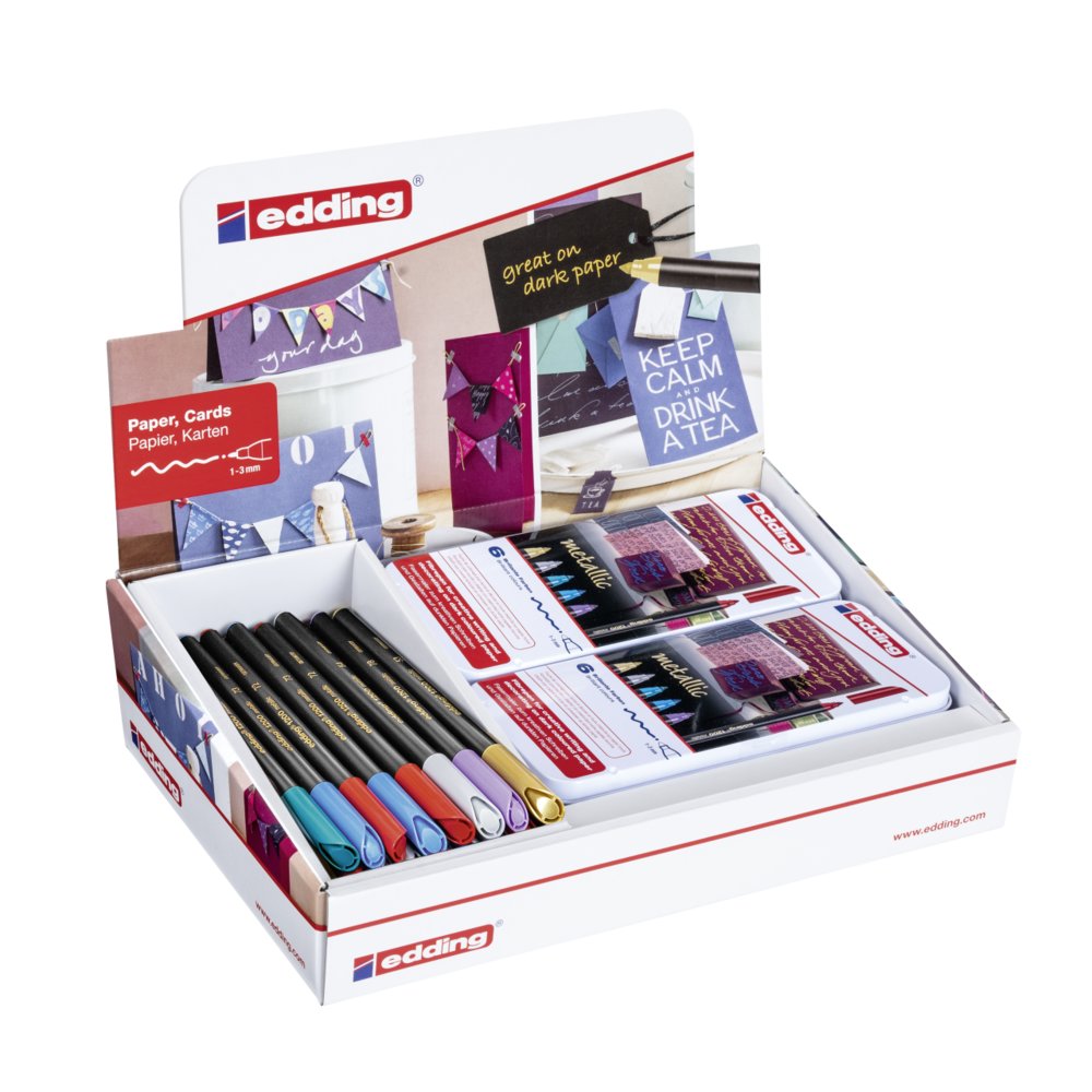 edding Présentoir e-1200 metallic - 46 pièces -