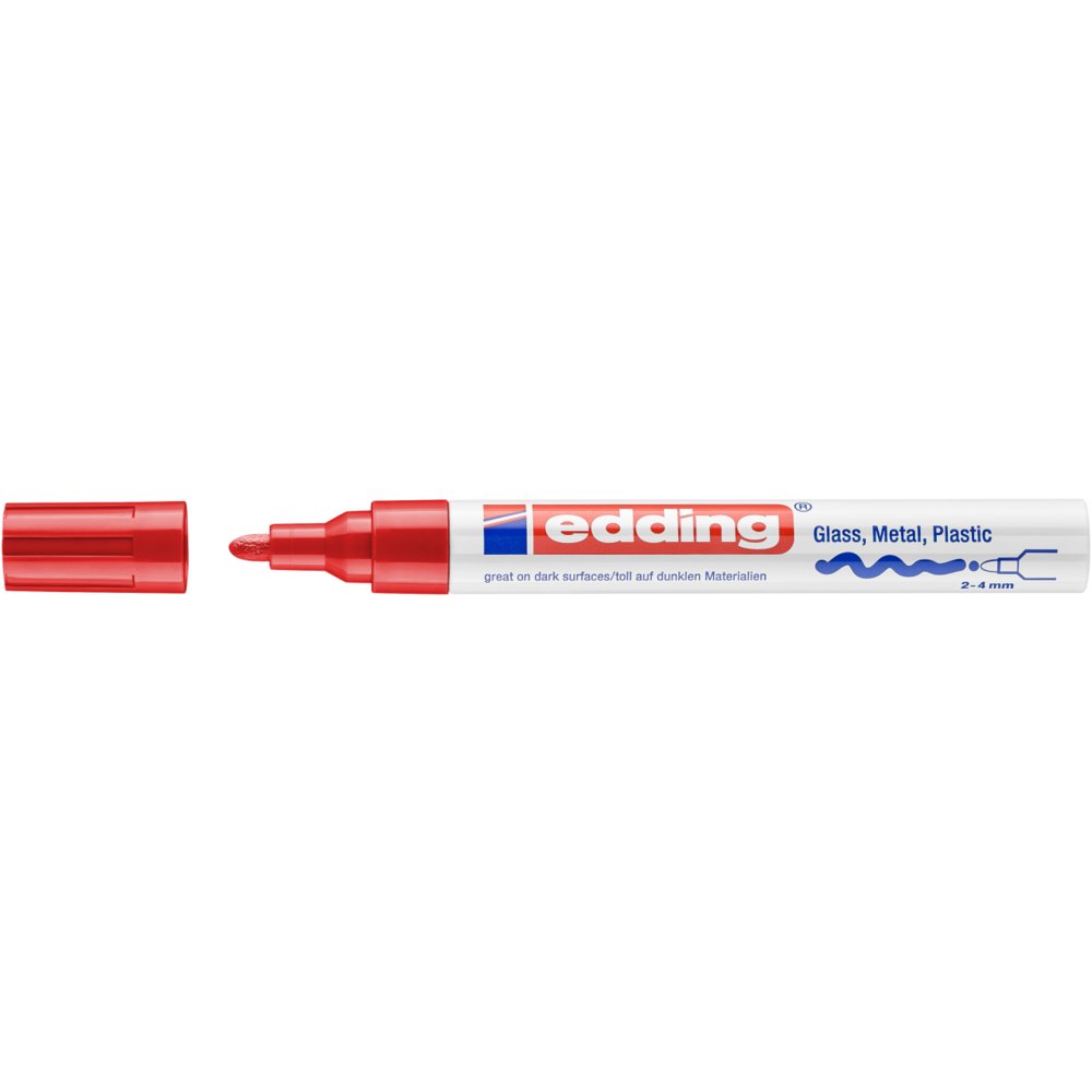 edding 750 Marqueur peinture brillante rouge