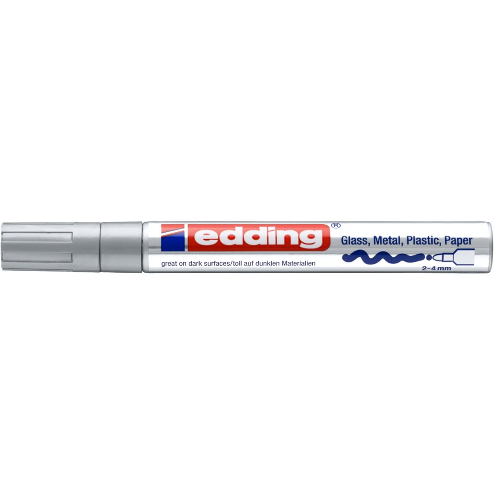 edding 750 Marqueur peinture brillante argent