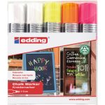 edding 4090 - Pochette 5 pièces (blanc, jaune fluorescent, orange fluorescent, rose fluorescent)