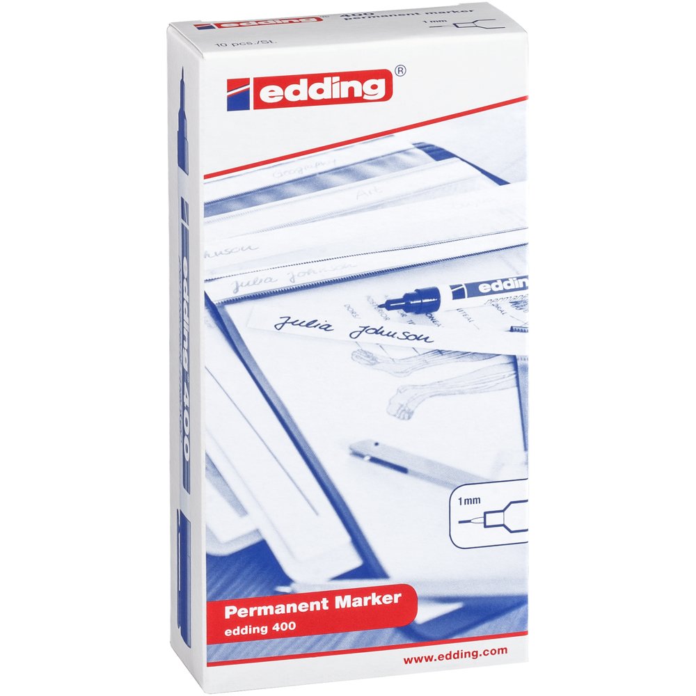 Edding 400 Marqueur permanent boîte pliante de 10 assorti