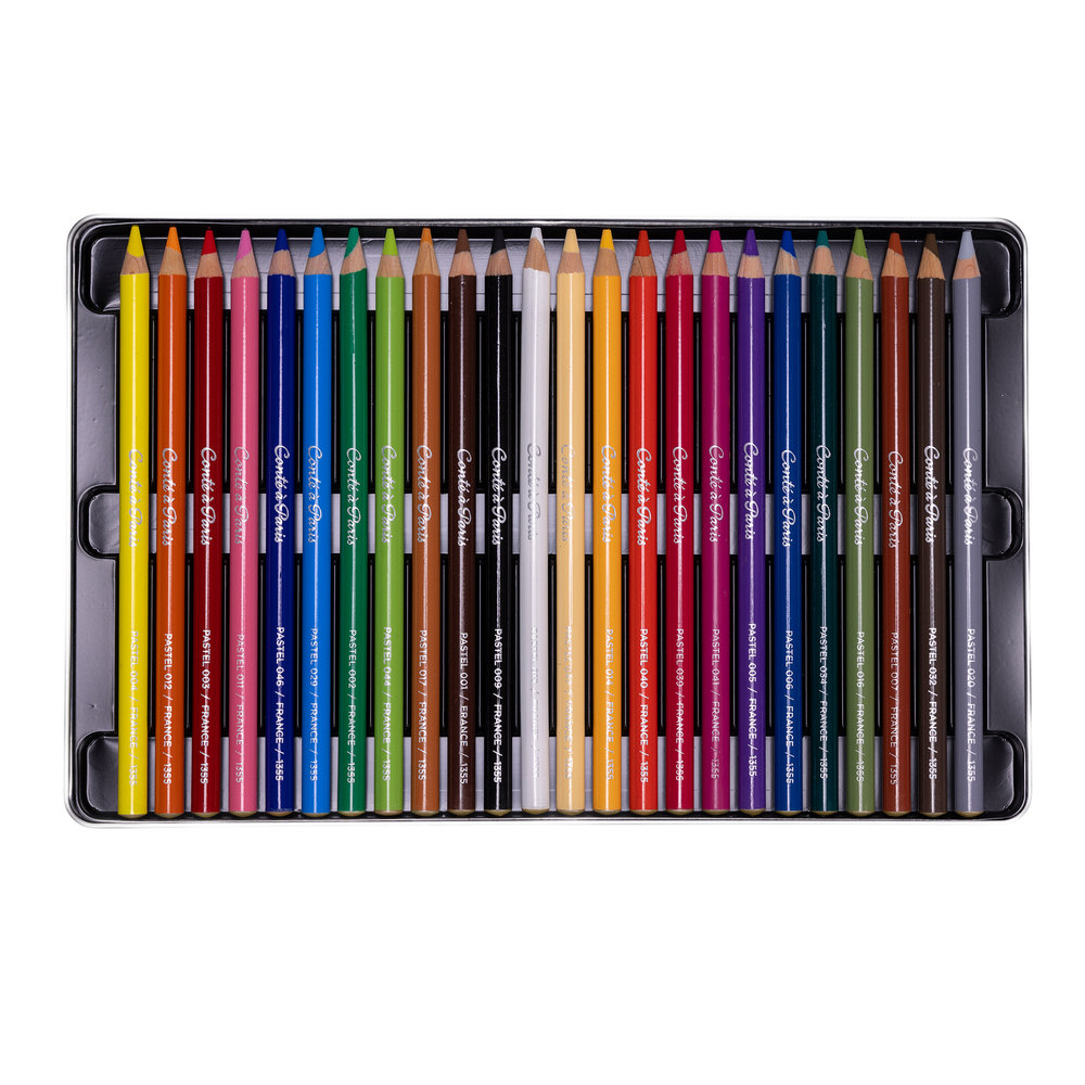 Conté à Paris Assortiment x24 Crayons Pastel Boite Metal