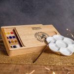 Lefranc Bourgeois Coffret en bois d’Aquarelle Fine de 12 Demi Godets et Accessoires
