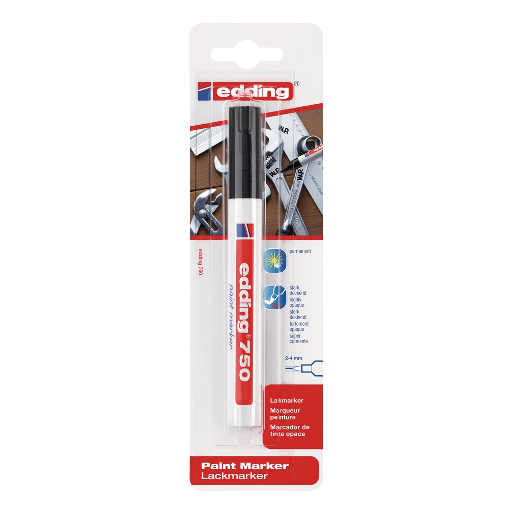 edding 750 Marqueur peinture blister brillante noir