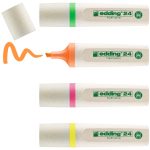 Edding 24 - Boite 4 couleurs fluo - Jaune, Orange, Rose, Vert Clair