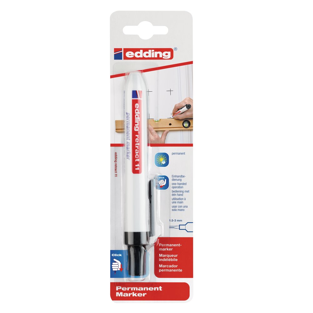 Edding Retract 11 Marqueur Permanent Blister De 1 Noir