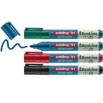 Edding 31 - Boite 4 Couleurs - Noir, Rouge, Bleu Et Vert