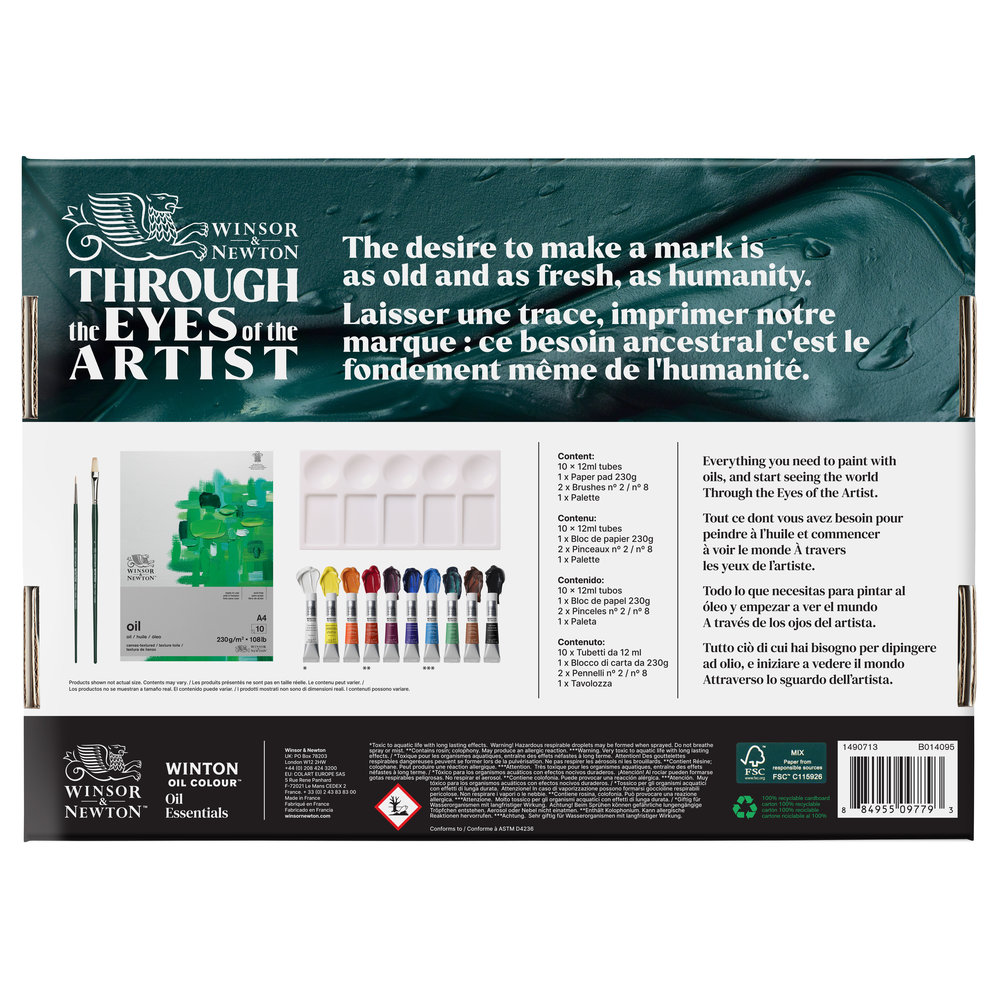 Winsor & Newton Winton Huile Set 10X12ml + Accessoires