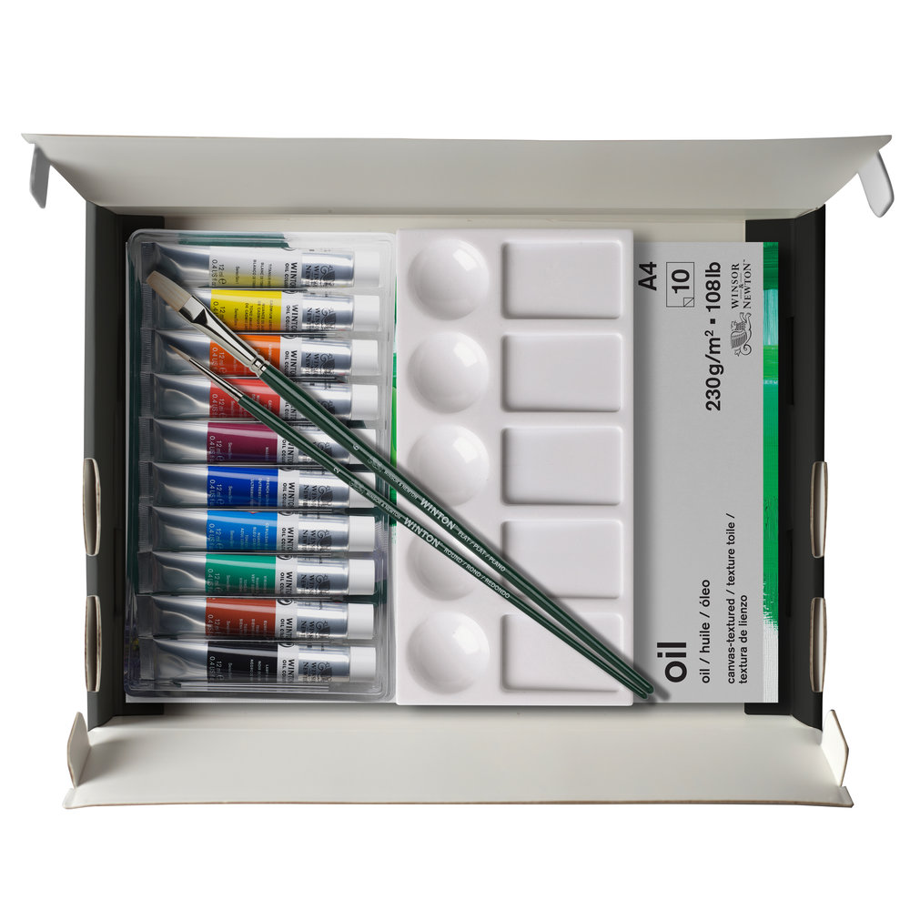 Winsor & Newton Winton Huile Set 10X12ml + Accessoires