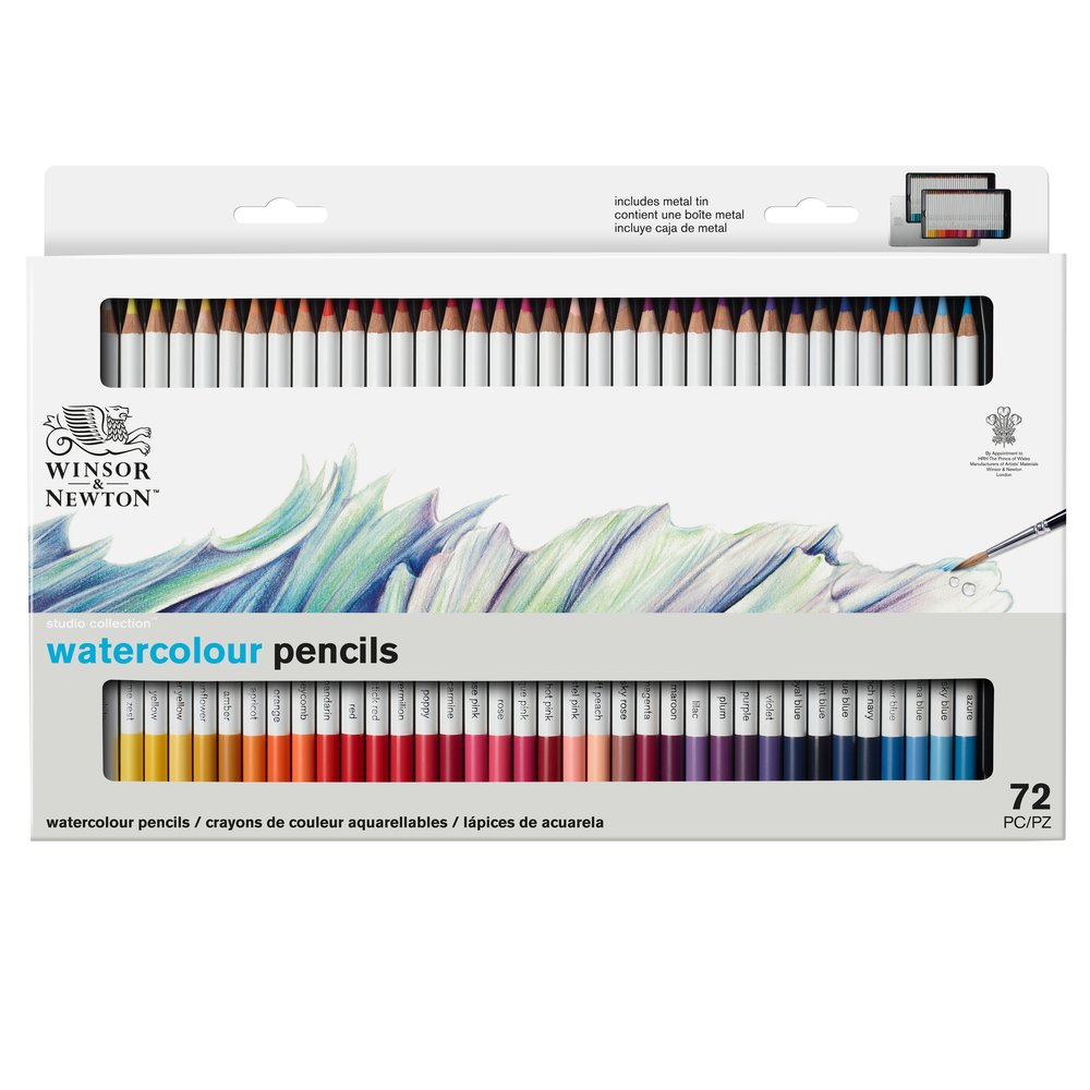 Winsor & Newton Studio Collection Boite Metal Crayons De Couleur Aquarellables x72