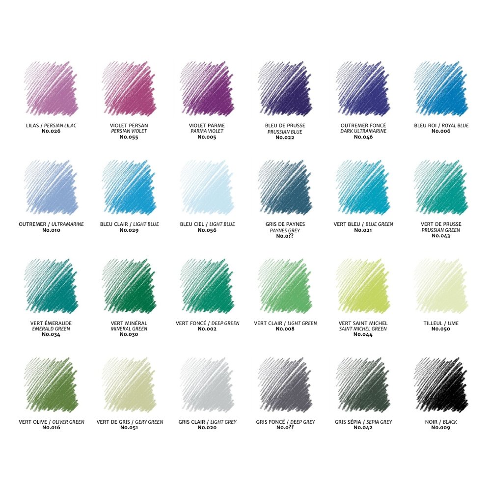 Conté à Paris Boite Plastique 48 Carrés Couleur Assortis
