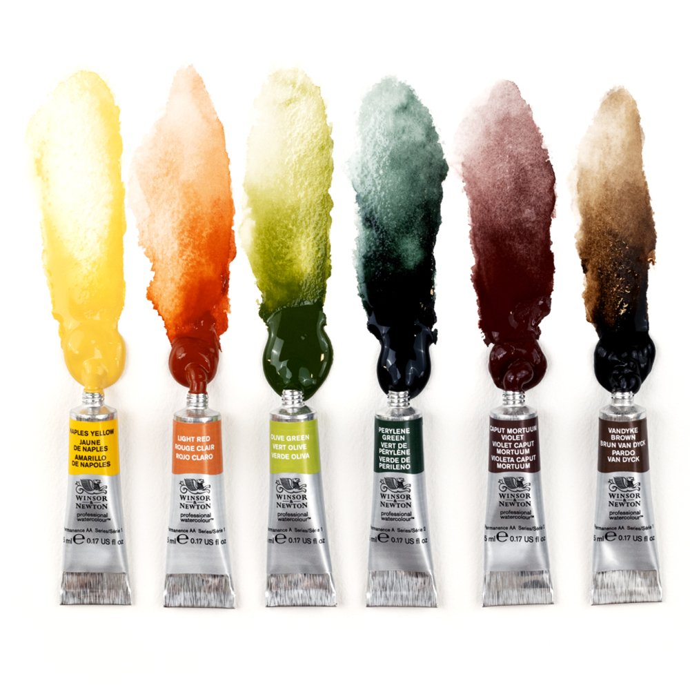 Winsor & Newton Professional Watercolour 6x5ml Tubes Set Terres Riches Row