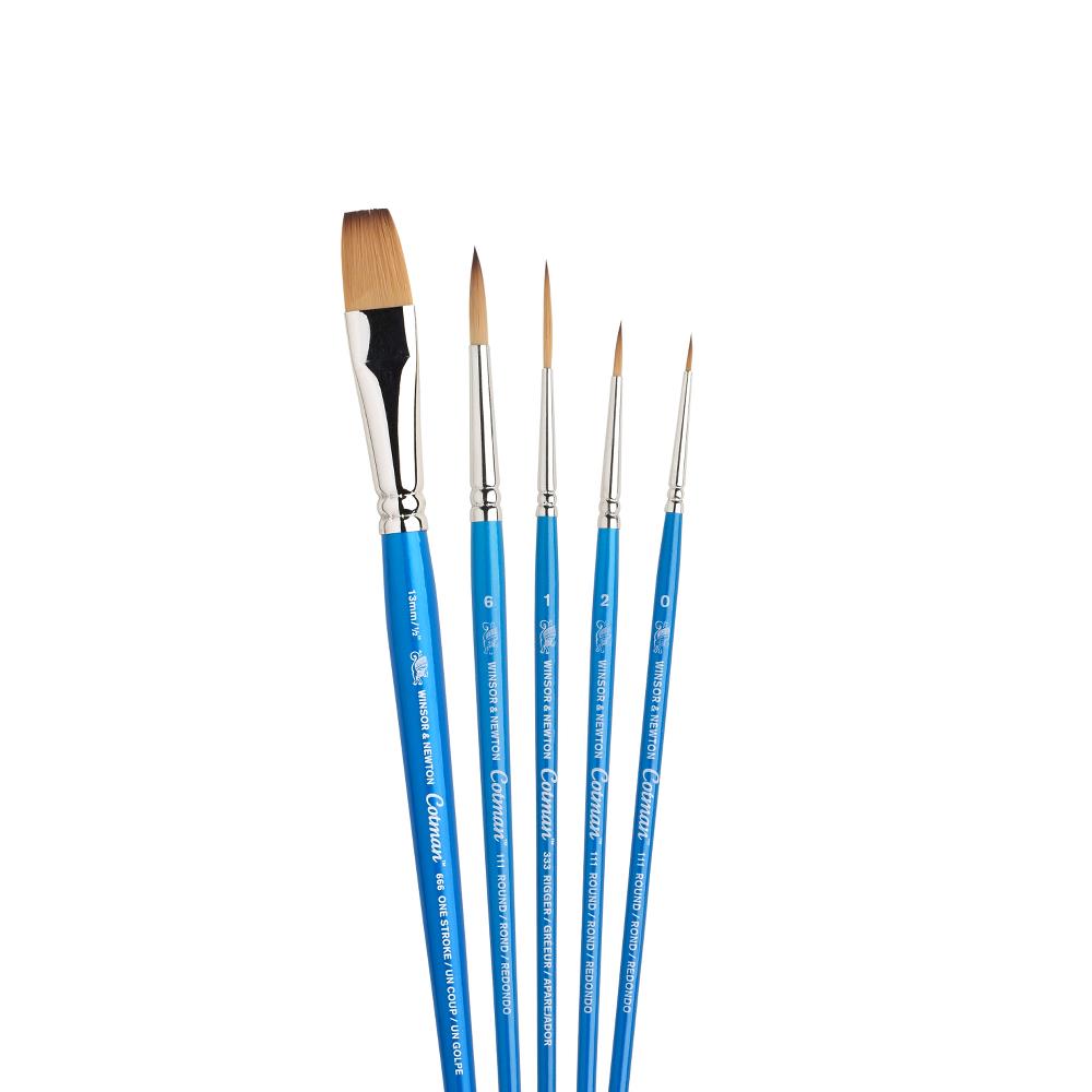 Winsor & Newton Cotman Pinceau Manche Court pack x5 V1