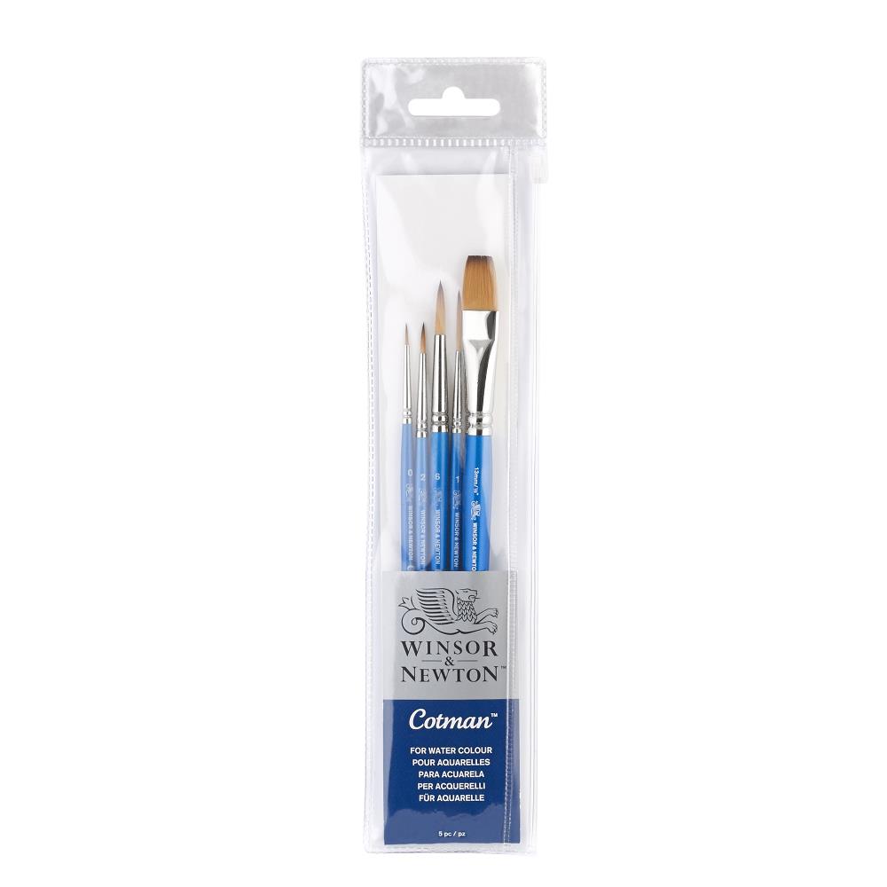 Winsor & Newton Cotman Pinceau Manche Court pack x5 V1
