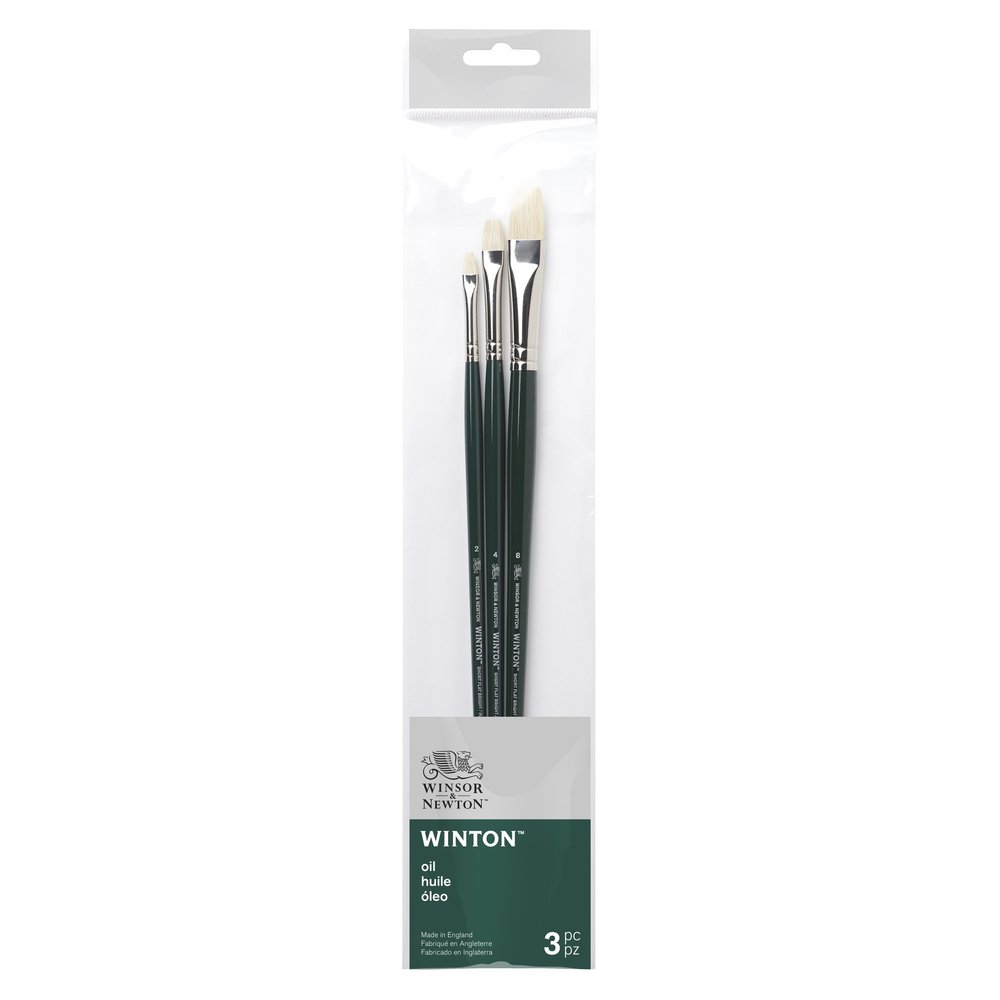 Winsor & Newton Winton Pinceau Manche Long Pack x3 V1