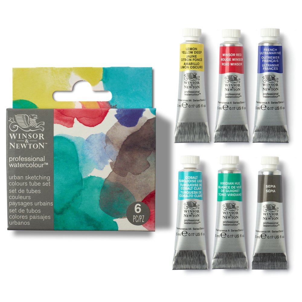 Winsor & Newton Professional Watercolour Set 6x5ml Couleurs Paysages Urbains
