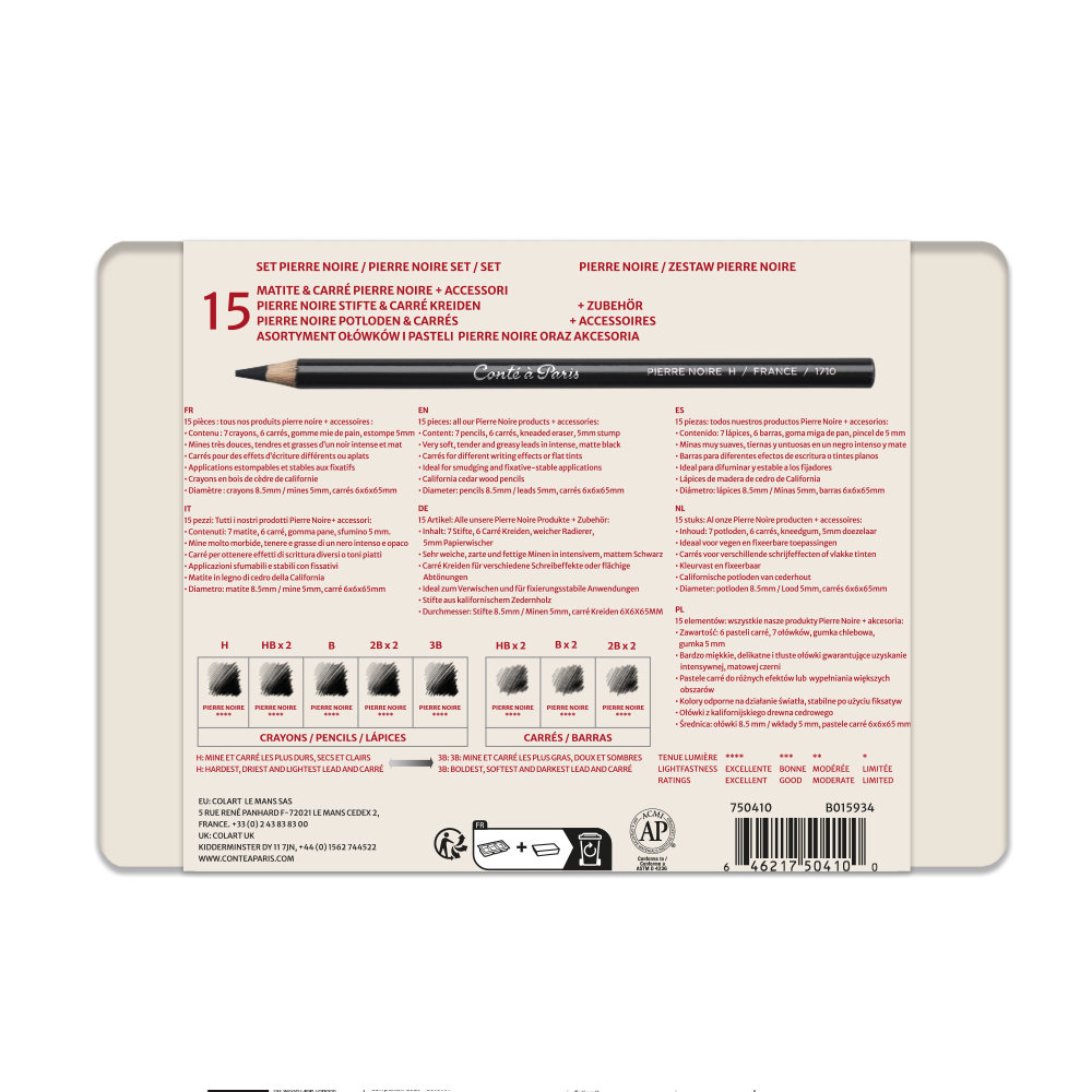 Conté à Paris Pierre Noire boite metal