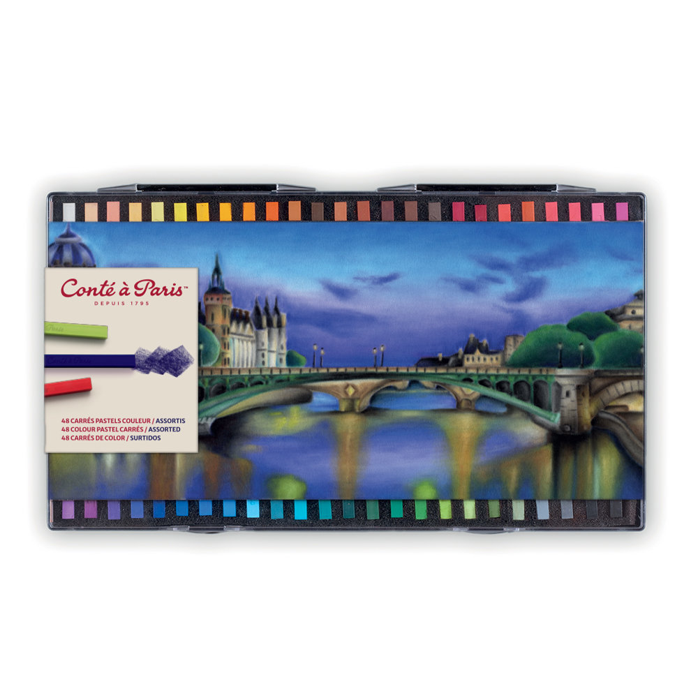 Conté à Paris Boite Plastique 48 Carrés Couleur Assortis