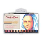 Conté à Paris Boite Plastique x12 Carrés Couleur Portrait Crochet