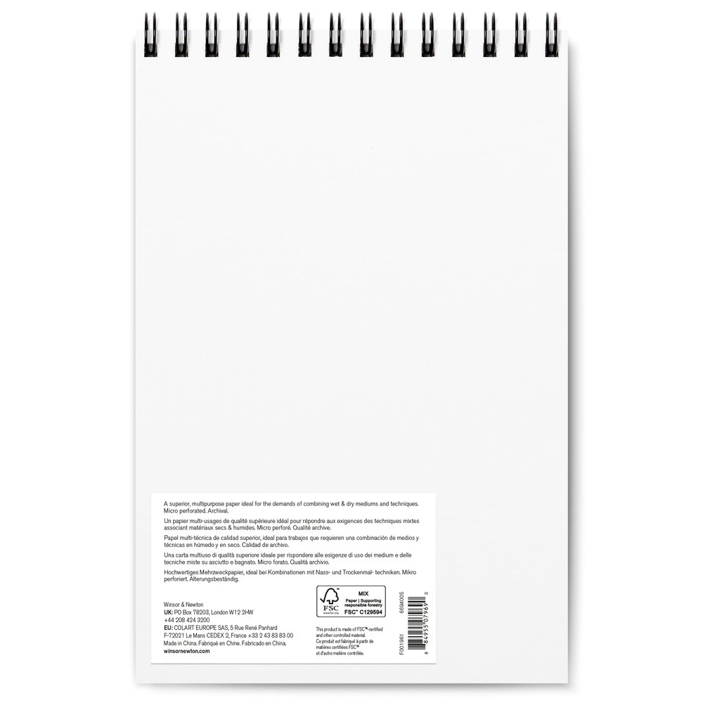 Winsor & Newton Papier Pour Technique Mixte Bloc Spirale 250g 17,8x25,4cm 30 Feuilles