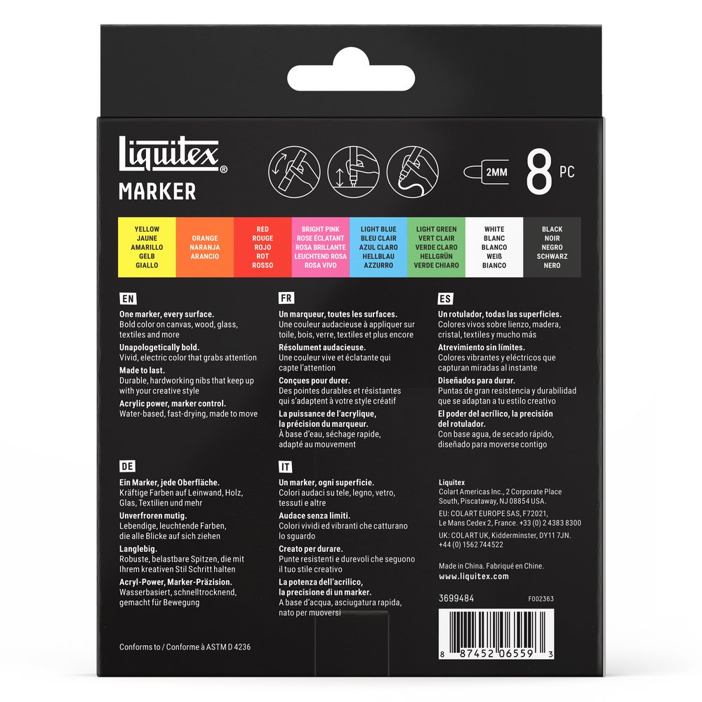 Liquitex Marker 8 x 2 mm - Set Essentiel
