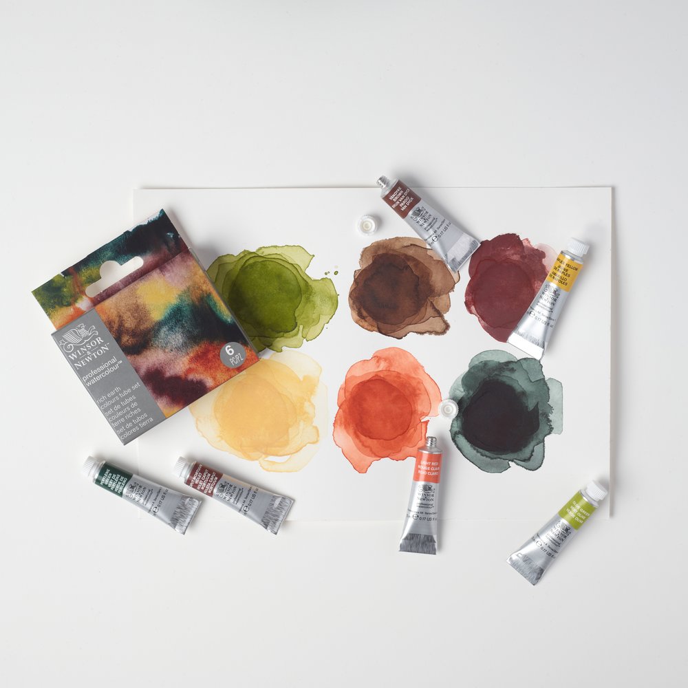 Winsor & Newton Professional Watercolour 6x5ml Tubes Set Terres Riches Row