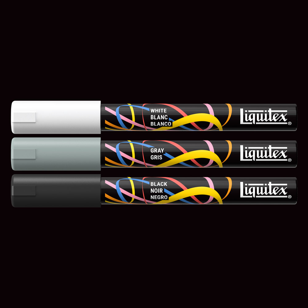 Liquitex Marker 3 x 2 mm - Set Monochrome