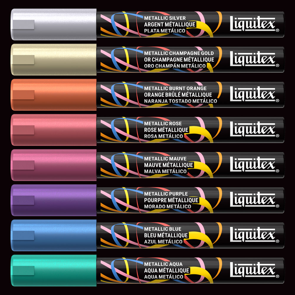 Liquitex Marker 8 x 2 mm - Set Métallique