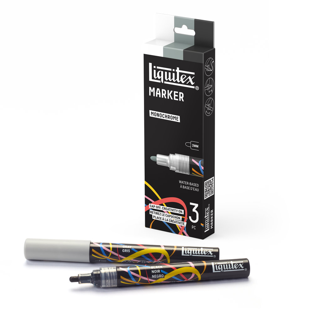 Liquitex Marker 3 x 2 mm - Set Monochrome