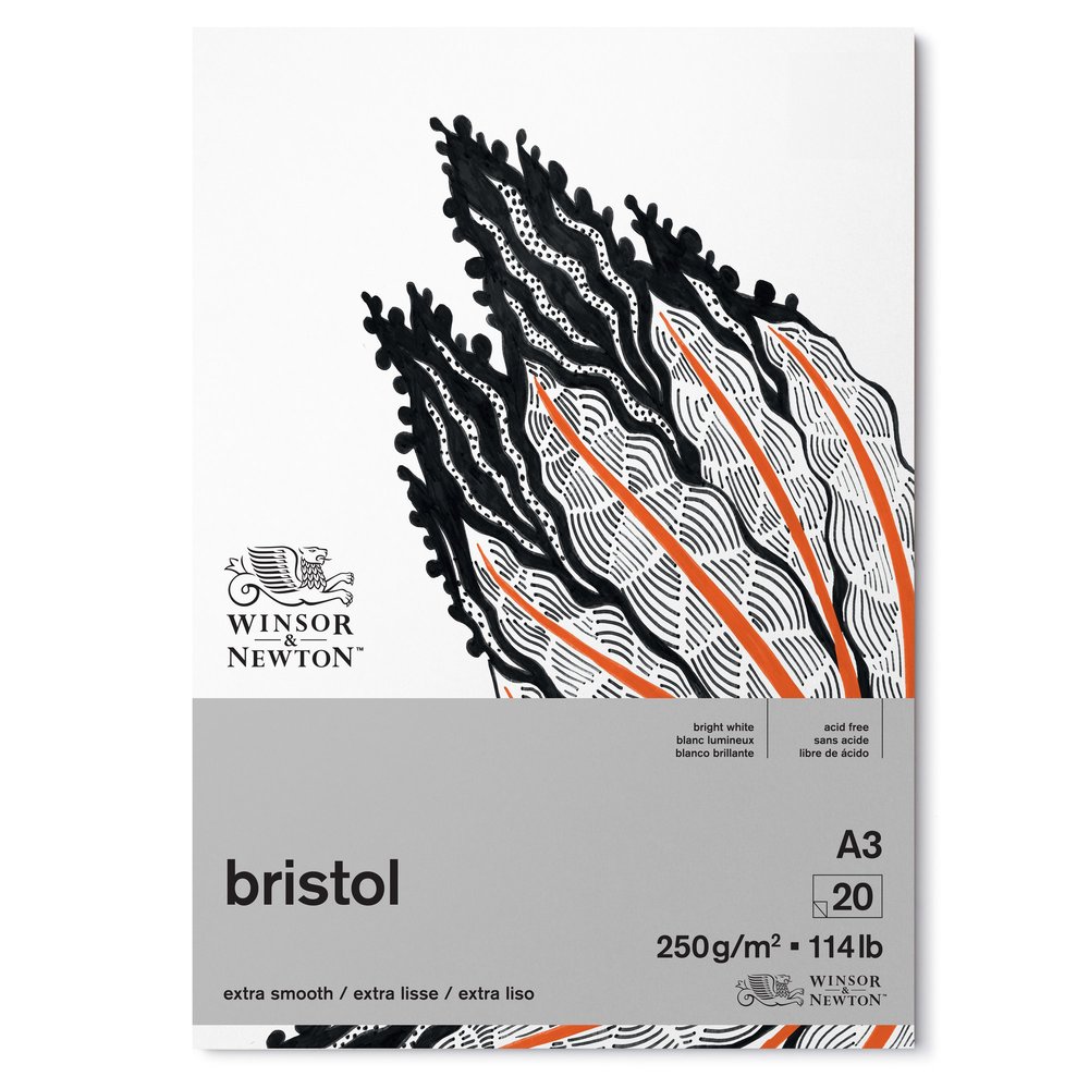 Winsor & Newton Papier Bristol Bloc 250g A3 20 Feuilles