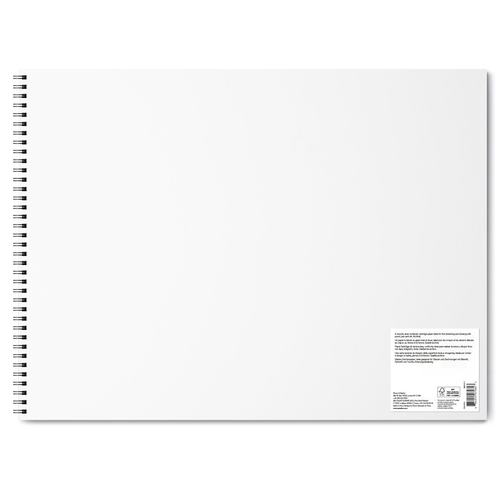 Winsor & Newton Papier Dessin Bloc Spirale Grain Fin 150g 45,7x61,0cm 25 Feuilles
