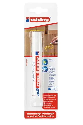 Edding 950 Marqueur Pâte Couvrante Spécial Industrie Blister De 1 Blanc
