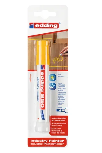 Edding 950 Marqueur Pâte Couvrante Spécial Industrie Blister De 1 Jaune