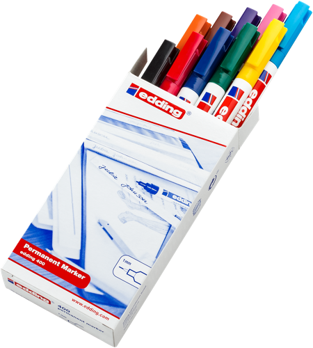 Edding 400 Marqueur permanent boîte pliante de 10 assorti